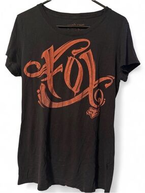 y2k Fox Black Tee with Copper Logo